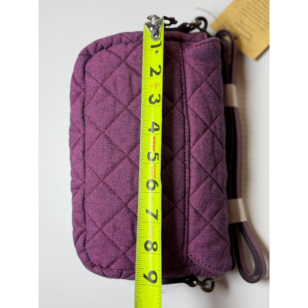Patricia Nash Bonny Crossbody Bag Dark Pink Quilted Denim Stonewashed New Women - Picture 11 of 13